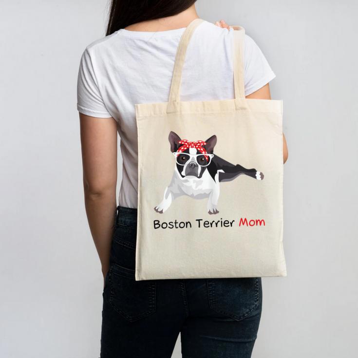 Boston Terrier Mom Bandana Boston Terrier Dog Canvas Tote Bag