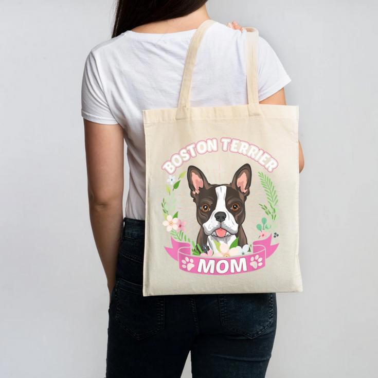 Boston Terrier Mom Mother's Day Canvas Tote Bag