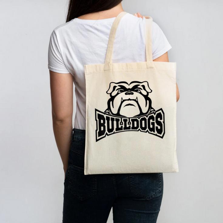 Bulldogs Teacher Student School Sports Fan Team Spirit Canvas Tote Bag