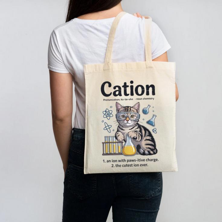 Cation Shirt Cat Science Chemistry Teacher Chemist Pun Canvas Tote Bag