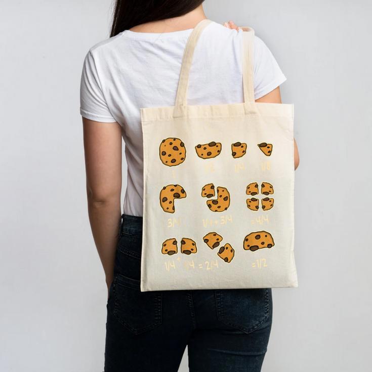 Chocolate Cookie Quick Math Fraction Math Teachers For Men Women Girls Kids Canvas Tote Bag, trending gift