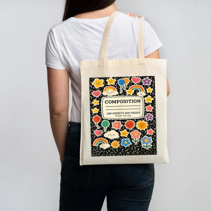 Composition Notebook Costume Teacher Matching Halloween Book Canvas Tote Bag