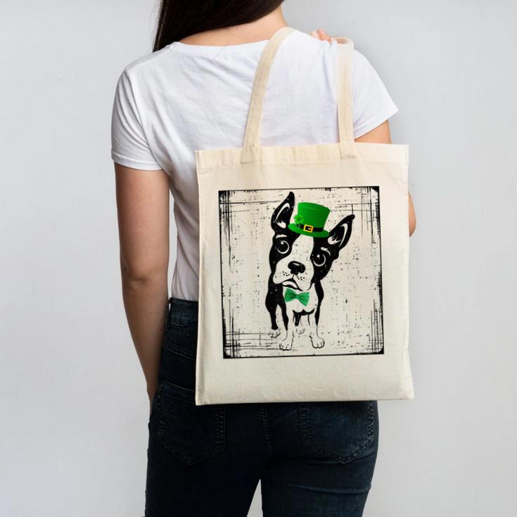 Cool Saint Patrick's Boston Terrier T Shirt For Dogs Lovers Canvas Tote Bag