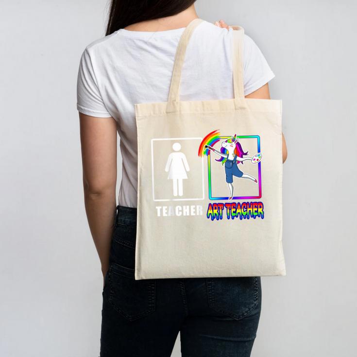 Cute Art Teacher Magical Dabbing Unicorn Artist Canvas Tote Bag, trending gift