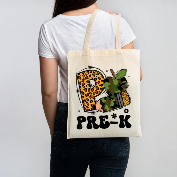 Cute Camo Pre K Back To School Teacher Kid Preschool Canvas Tote Bag