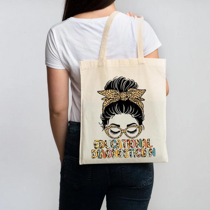 Cute Educational Diagnostician Teacher Appreciation Week Men Women Canvas Tote Bag