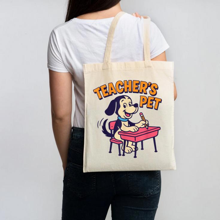 Cute Elementary School Student Dog Teacher's Pet Canvas Tote Bag