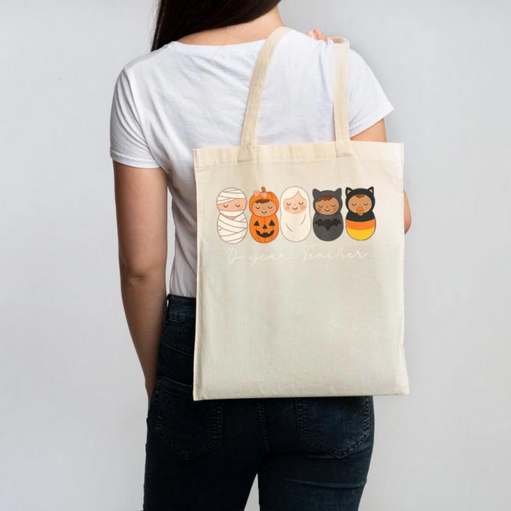 Daycare Teacher Halloween Infant Squad Spooky Childcare Fall Canvas Tote Bag, trending gift