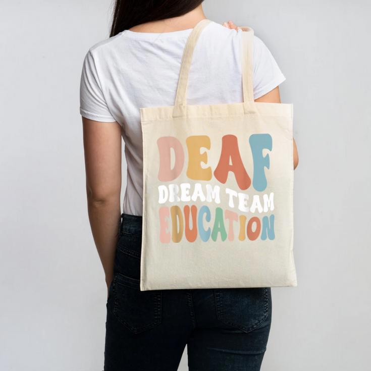 Deaf Dream Team Education Deaf Education Teacher Canvas Tote Bag, trending gift