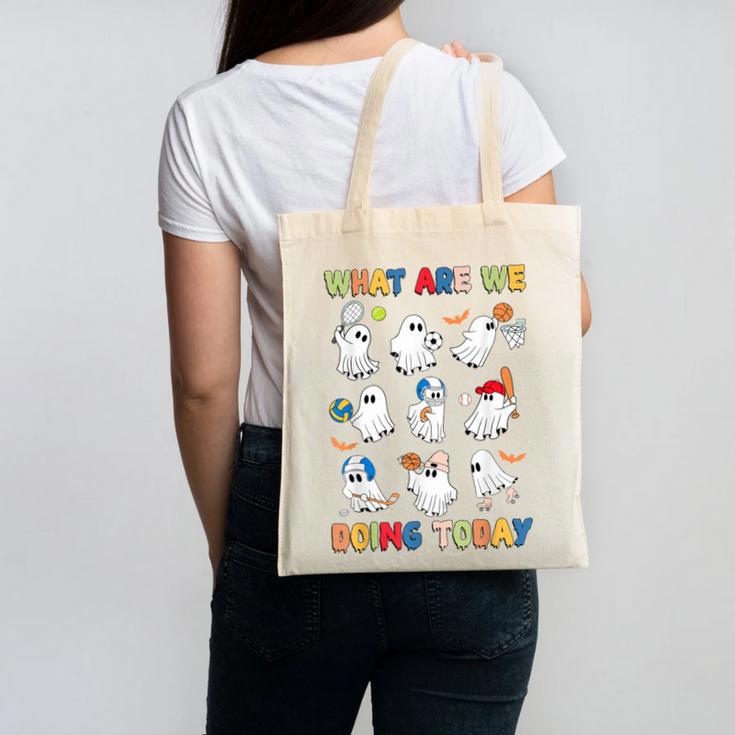 What Are We Doing Today Ghost PE Teacher Team Halloween Canvas Tote Bag, Pe Teacher Gifts, trending gift What Are We Doing Today Ghost PE Teacher Team Halloween Canvas Tote Bag, Pe Teacher Gifts, trending gift