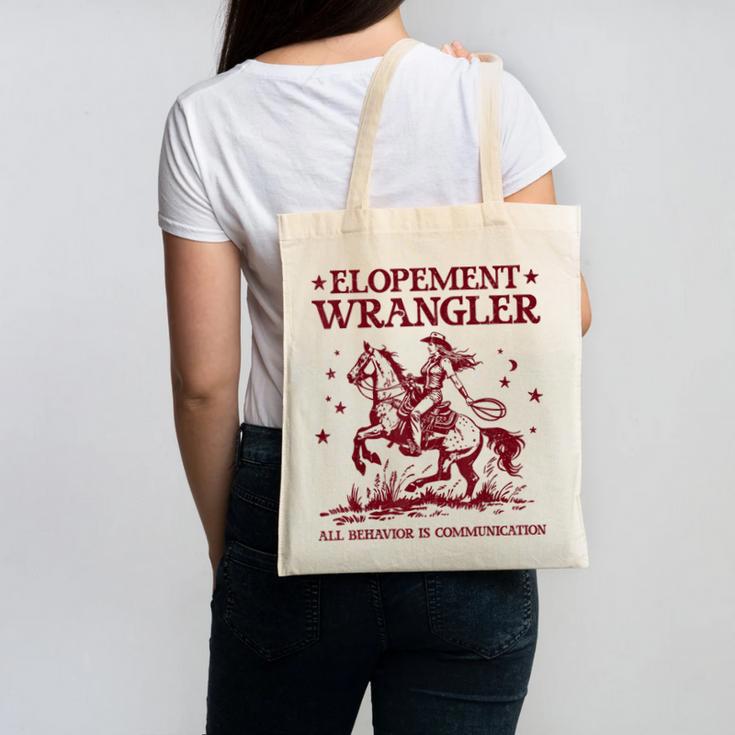 Elopement Wrangler Teacher ABA Behavior Support Cowboy Canvas Tote Bag