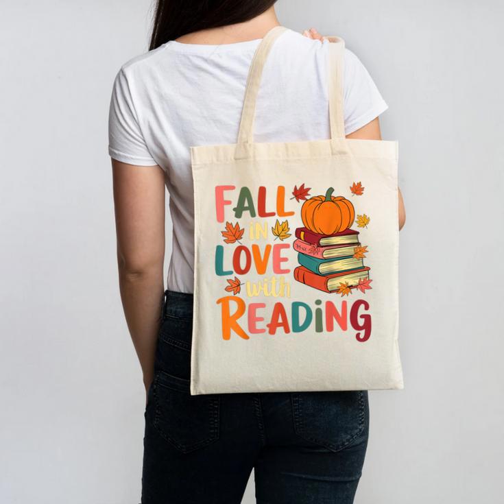 Fall In Love With Reading Autumn Thanksgiving Shirt Teacher Canvas Tote Bag, trending gift Fall In Love With Reading Autumn Thanksgiving Shirt Teacher Canvas Tote Bag, trending gift