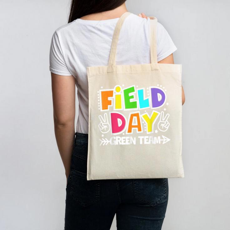 Field Day Green Team For Teacher Kids Field Day Games Canvas Tote Bag