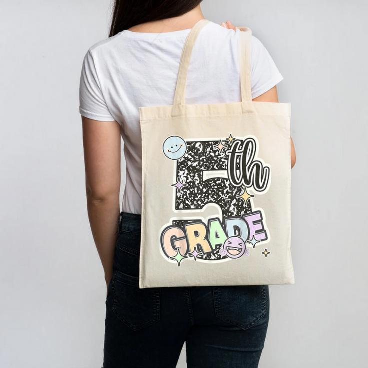 First Day Of Fifth Grade Composition Notebook Teacher Canvas Tote Bag, First Grade Teacher Gifts, trending gift First Day Of Fifth Grade Composition Notebook Teacher Canvas Tote Bag, First Grade Teacher Gifts, trending gift