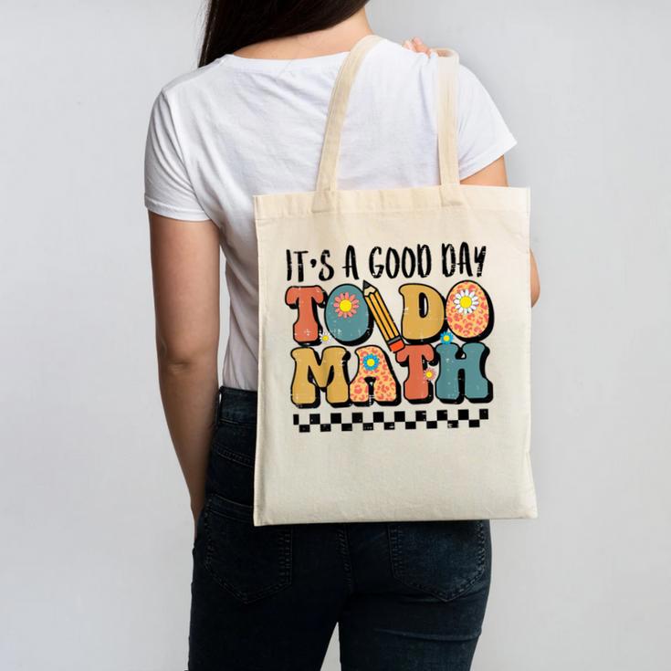 Good Day To Do Math Teacher Vintage Groovy Nerd Women Men Canvas Tote Bag