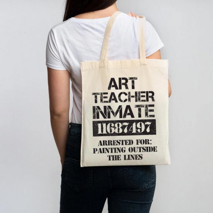 Halloween Art Teacher Prisoner Costume Canvas Tote Bag