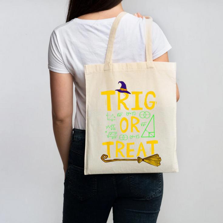Halloween Math Teacher Trig Or Treat Student School College Canvas Tote Bag, trending gift Halloween Math Teacher Trig Or Treat Student School College Canvas Tote Bag, trending gift