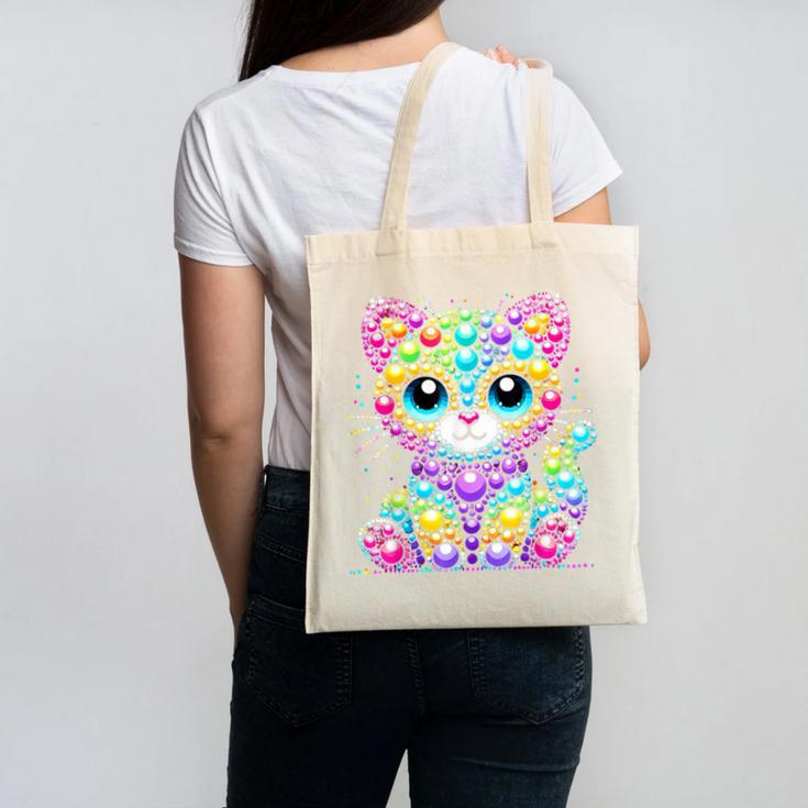 Happy Dot Day Colorful Polka Dot Cat Kitten Teachers Kids Canvas Tote Bag, trending gift Happy Dot Day Colorful Polka Dot Cat Kitten Teachers Kids Canvas Tote Bag, trending gift