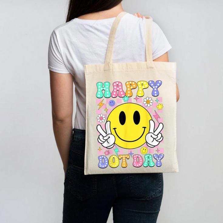 Happy Dot Day Shirts Teacher Student Girls Kids Smile Face Canvas Tote Bag, trending gift Happy Dot Day Shirts Teacher Student Girls Kids Smile Face Canvas Tote Bag, trending gift
