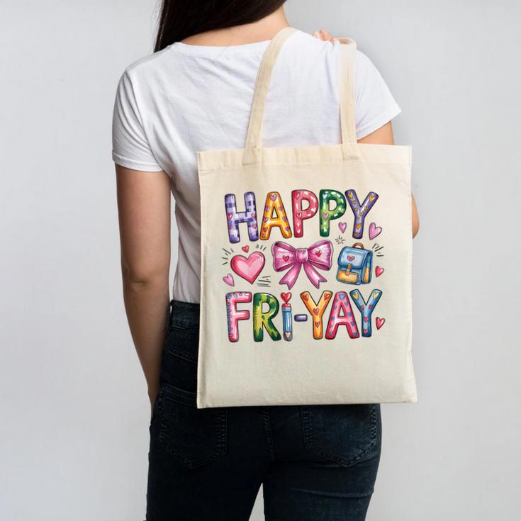 Happy Fri-Yay Teacher Fry Yay Friday Weekend Cute Fri-Yay Canvas Tote Bag, trending gift