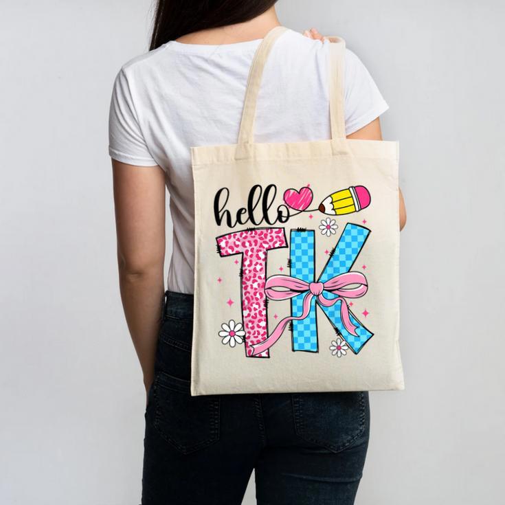 Hello TK Transitional Kindergarten Back To School Teacher Canvas Tote Bag