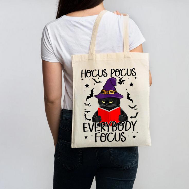 Hocus Pocus Everybody Focus Halloween Teacher For Men Women Canvas Tote Bag