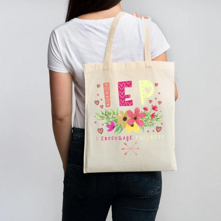 IEP I Encourage Progress Teacher Special Education Men Women Canvas Tote Bag, trending gift IEP I Encourage Progress Teacher Special Education Men Women Canvas Tote Bag, trending gift