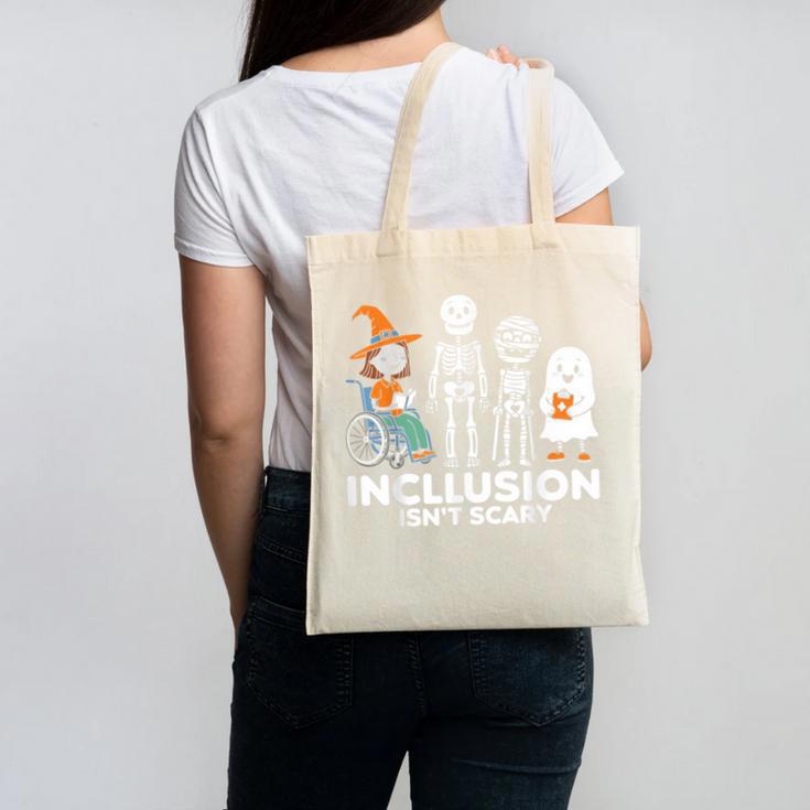 Inclusion Isn't Scary SLP Halloween Costume Sped Teacher Canvas Tote Bag, trending gift Inclusion Isn't Scary SLP Halloween Costume Sped Teacher Canvas Tote Bag, trending gift
