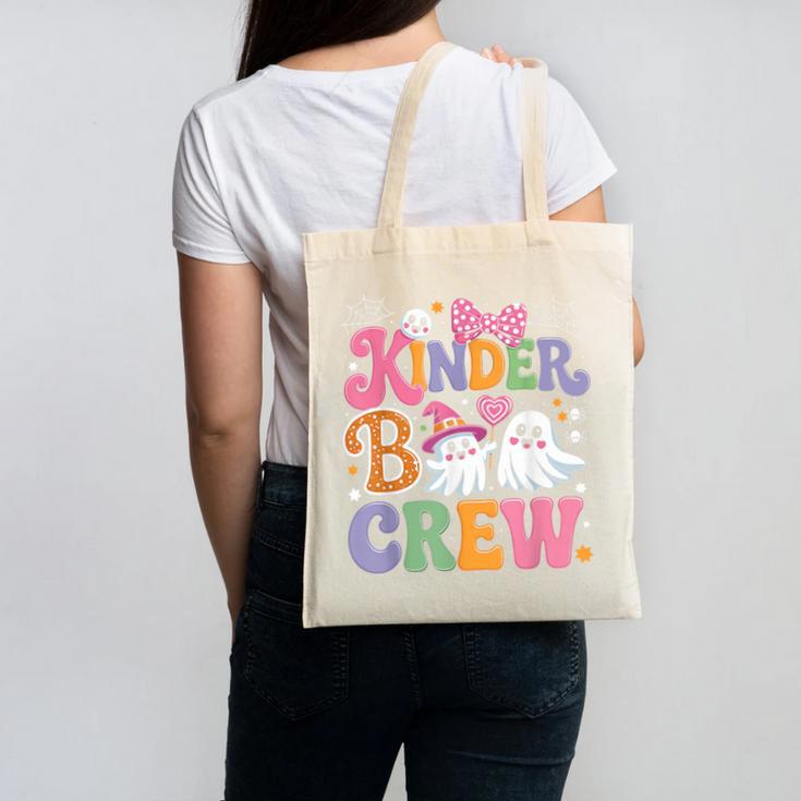 Kinder Boo Crew Kindergarten Teacher Student Halloween Canvas Tote Bag, trending gift