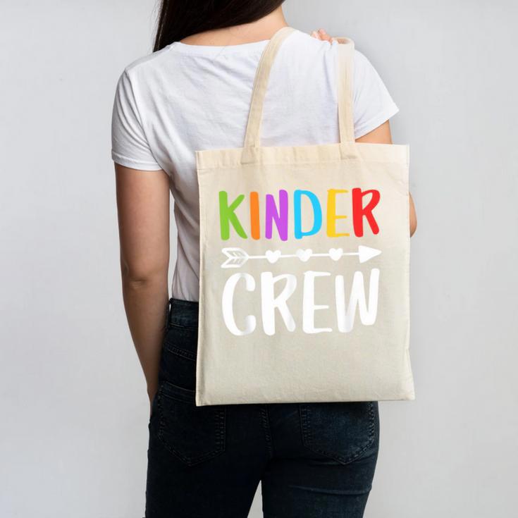Kinder Crew Shirt Kindergarten Boy Girl Student Teacher Canvas Tote Bag, trending gift