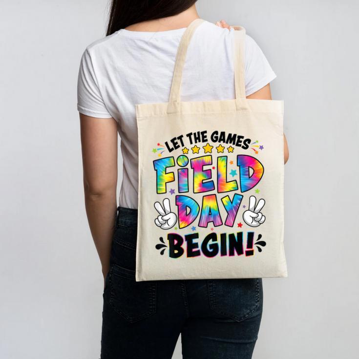Let The Games Field Day Begin Tie Dye Adults Teacher Kids Canvas Tote Bag