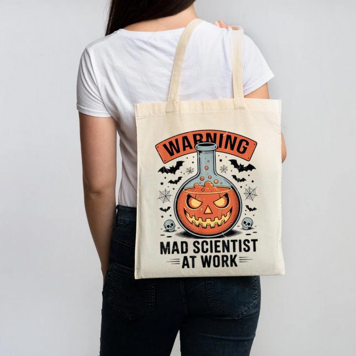 Mad Scientist Pumpkin Science Teacher Halloween Costume Kids Canvas Tote Bag