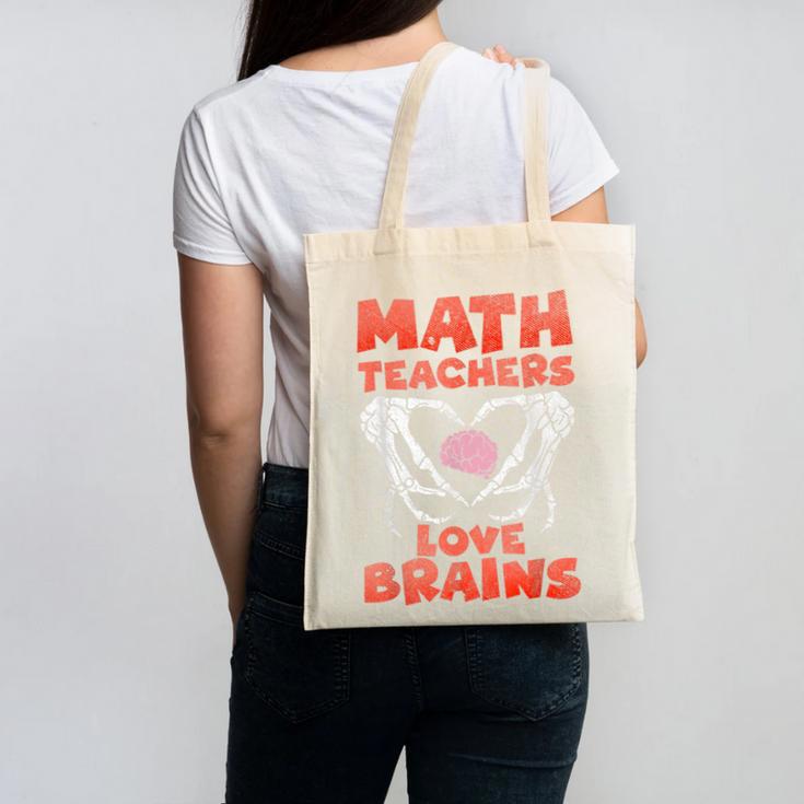 Math Teachers Love Brains Scary Halloween Men Women Canvas Tote Bag, trending gift Math Teachers Love Brains Scary Halloween Men Women Canvas Tote Bag, trending gift