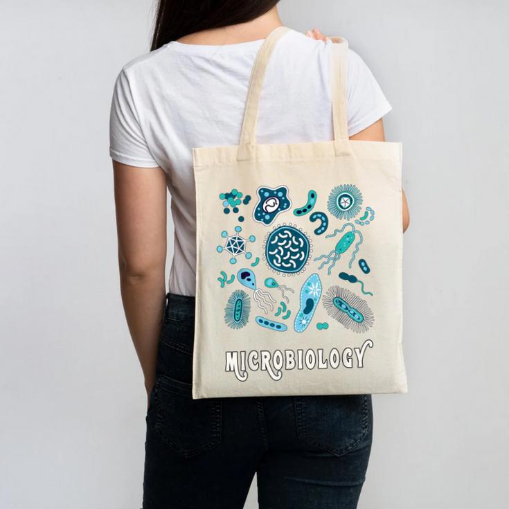 Microbiology Teacher Science Instructor Tee Shirt For Men Women Canvas Tote Bag