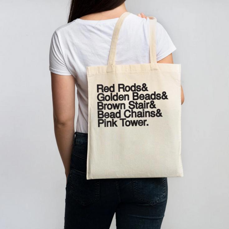 Montessori Helvetica Education Teacher Canvas Tote Bag