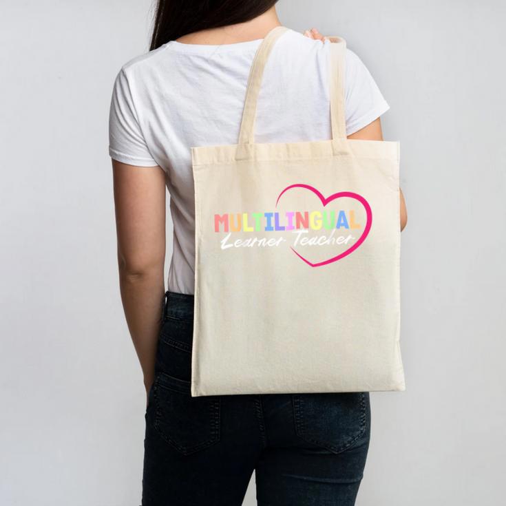 Multilingual Learner Teacher Heart Canvas Tote Bag, trending gift Multilingual Learner Teacher Heart Canvas Tote Bag, trending gift