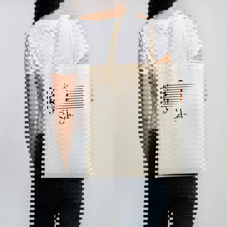 Music Notes Shirt Shh Quarter Fermata Teacher Canvas Tote Bag
