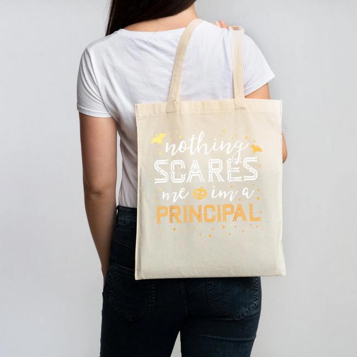 Nothing Scares Me I'm A Principal Teacher Halloween School For Men Women Kids Canvas Tote Bag