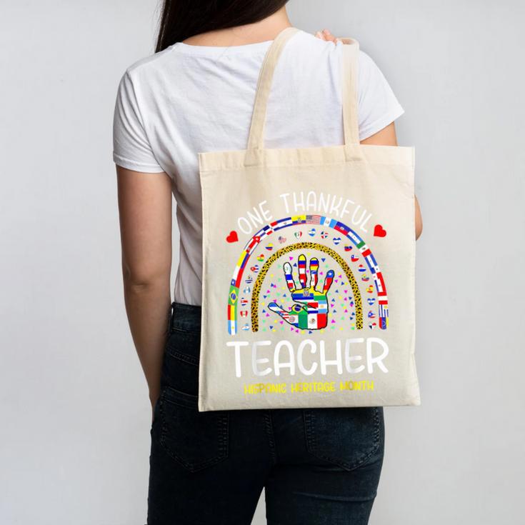 One Thankful Teacher Hispanic Heritage Month Countries Flags Canvas Tote Bag, trending gift One Thankful Teacher Hispanic Heritage Month Countries Flags Canvas Tote Bag, trending gift