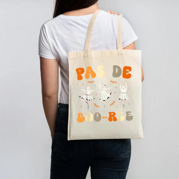 Pas De Boo-Rée Ghost Ballet Dancer Halloween Dance Teacher Canvas Tote Bag, trending gift