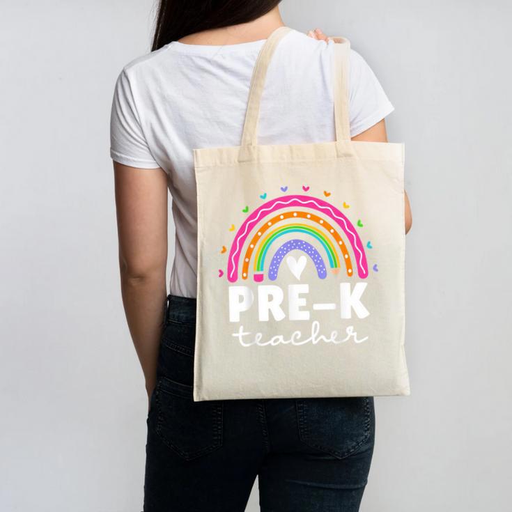 Pre-K Teacher Cute Pre Kindergarten For Teachers Rainbow For Men Women Kids Canvas Tote Bag, trending gift