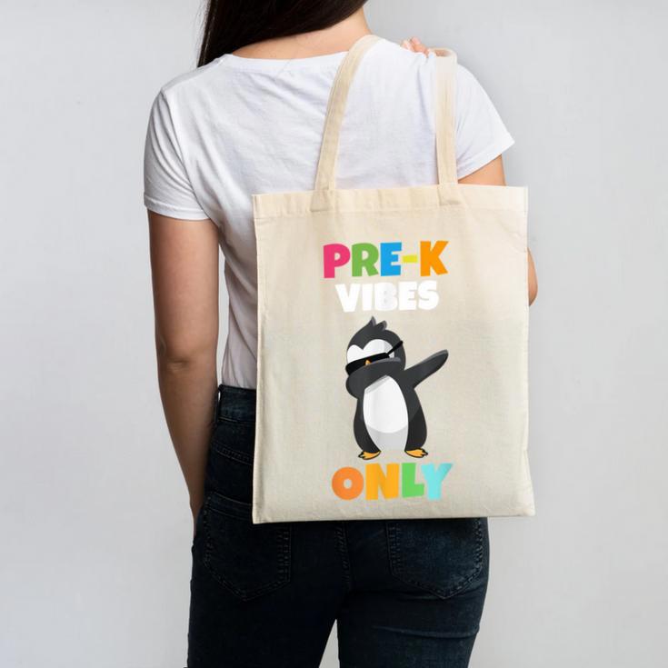 Pre-K Vibes Only Penguin Teachers Kids Back To School Canvas Tote Bag, trending gift