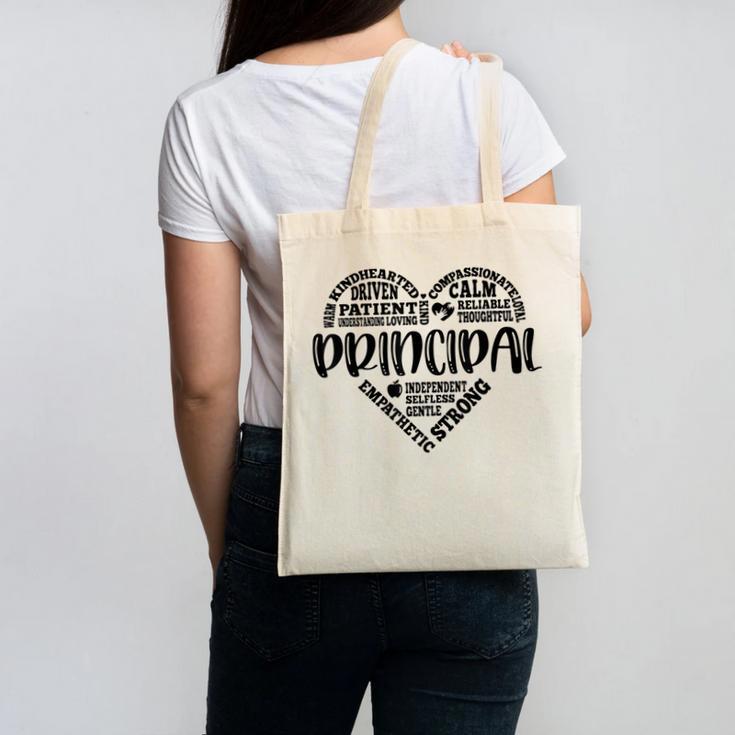 Principal Heart Life School Principal Teacher Appreciation Canvas Tote Bag