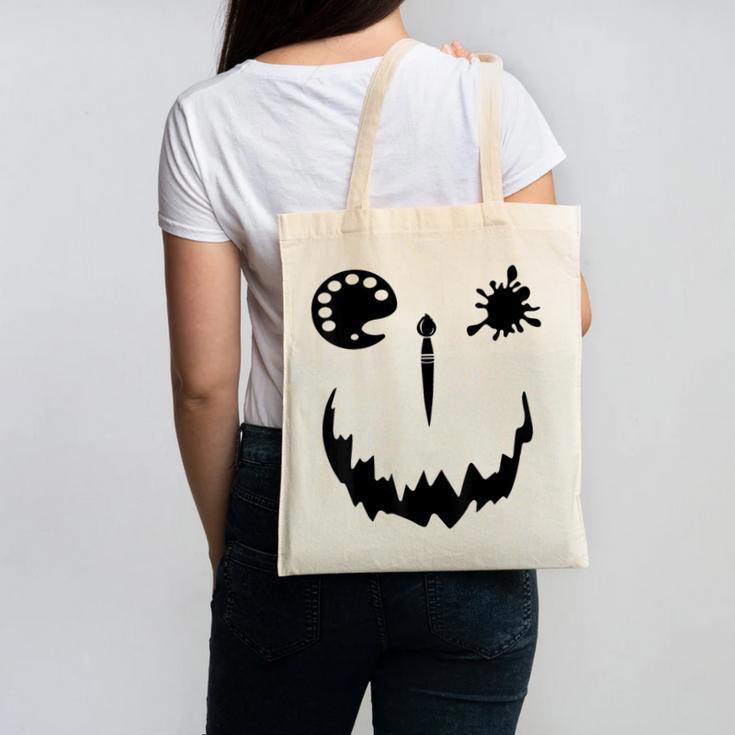 Pumpkin Artist Halloween Art Teacher Canvas Tote Bag