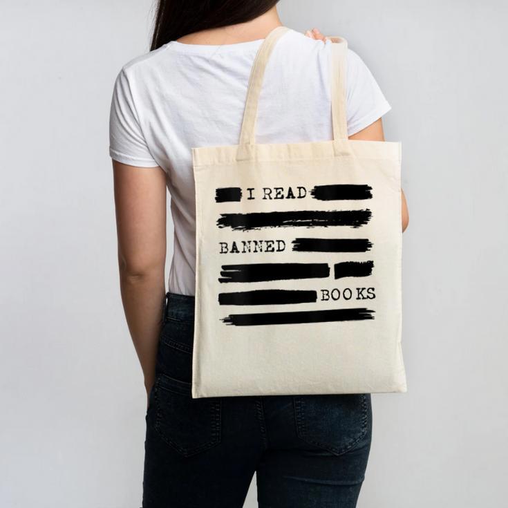 I Read Banned Books Banned Books Week Librarian Teacher Canvas Tote Bag