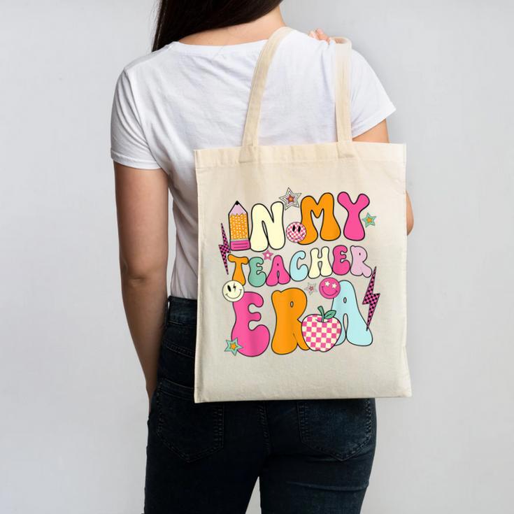 Retro Groovy In My Teaching Era Best Teacher Appreciation Canvas Tote Bag