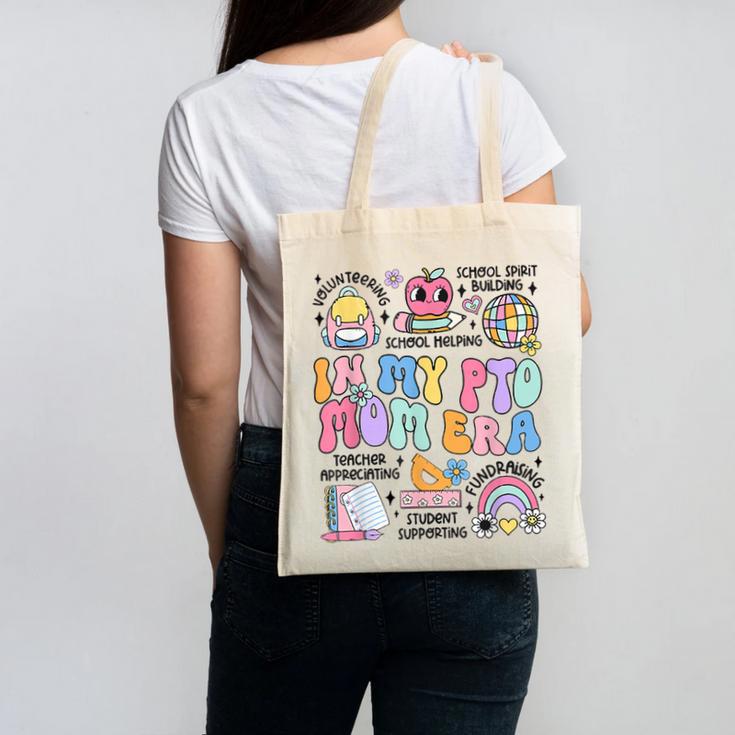 Retro In My PTO Mom Era Parent Organization Team Teacher Canvas Tote Bag