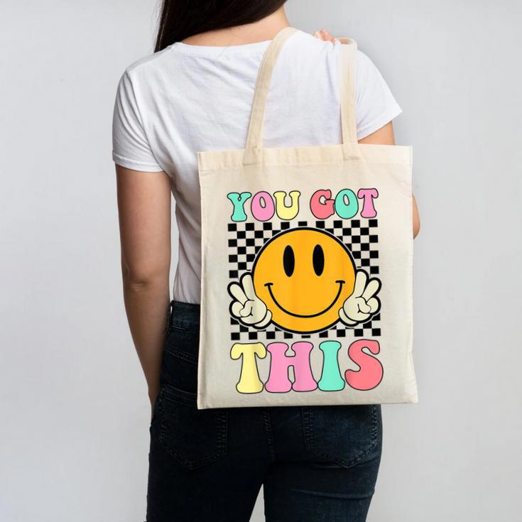 You Got This Retro Smile Motivational Testing Day Teacher Canvas Tote Bag
