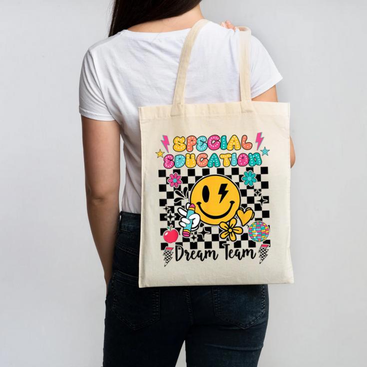 Retro Special Education Squad Groovy Dream Team Teacher Canvas Tote Bag