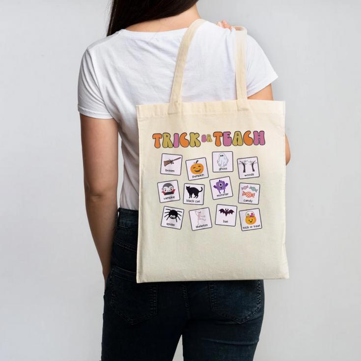 Retro Trick Or Treat Halloween Special Education Teacher Canvas Tote Bag
